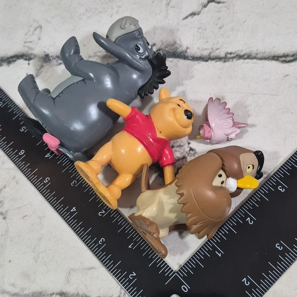 Disney Winnie The Pooh Figures Vinyl Lot Of 4 Cake Topper Toys Owl Eeyore